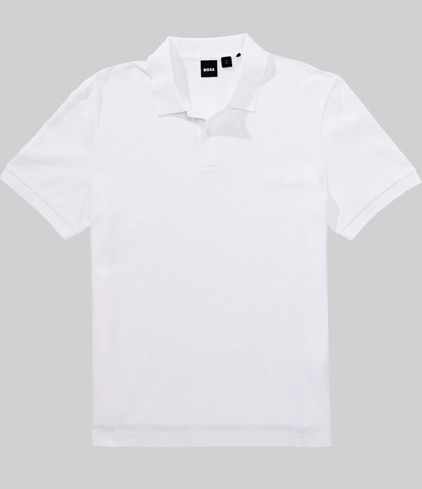 ヒューゴボス メンズ トップス シャツ Hugo Boss Bubble-Structure Short Sleeve Polo Shirt White ホワイト