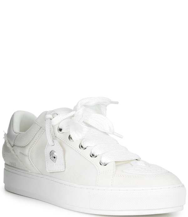 カートジェイガーロンドン メンズ シューズ スニーカー デニム ロゴ Kurt Geiger London Menouthbank Tag Denim Logornament Sneakers White ホワイト