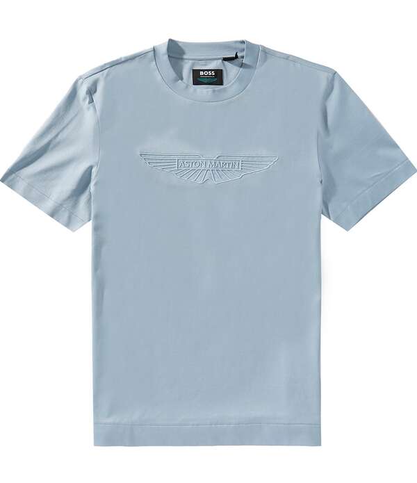 ヒューゴボス メンズ トップス シャツ コットン Hugo Boss X Aston Martin Mercerized Cotton Short Sleeve T-Shirt Light Blue ブルー