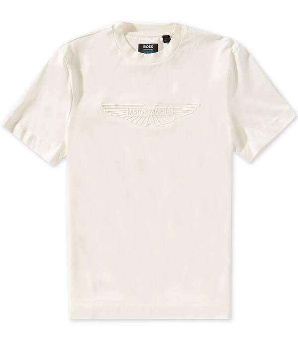 ヒューゴボス メンズ トップス シャツ コットン Hugo Boss X Aston Martin Mercerized Cotton Short Sleeve T-Shirt Open White ホワイト