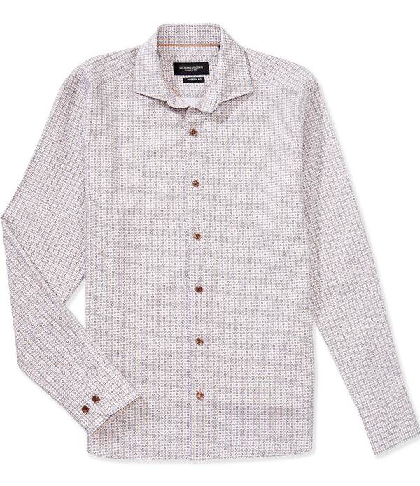 ビスコッティ メンズ トップス シャツ プリント ミニ Visconti Mini Geo Print Long Sleeve Woven Shirt Coffee コーヒー