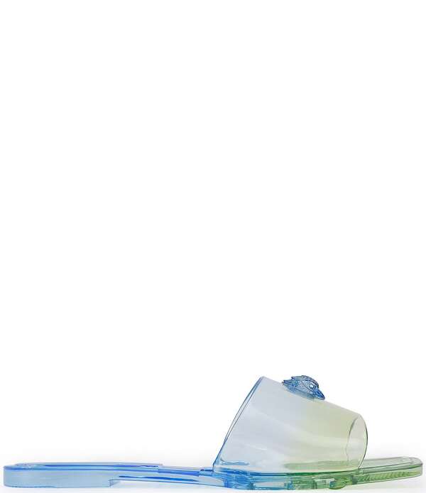 カートジェイガーロンドン レディース シューズ パンプス サンダル ロゴ Kurt Geiger London Maddison Jelly Ombre Logornament Slide Sandals Blue Combo ブルー|ReVida 店