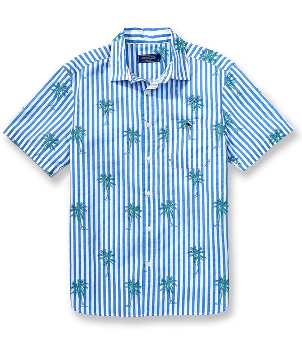 ヴァインヤードヴァインズ メンズ トップス シャツ Vineyard Vines Under The Palmshort Sleeve Woven Shirt Breaker Blue ブルー