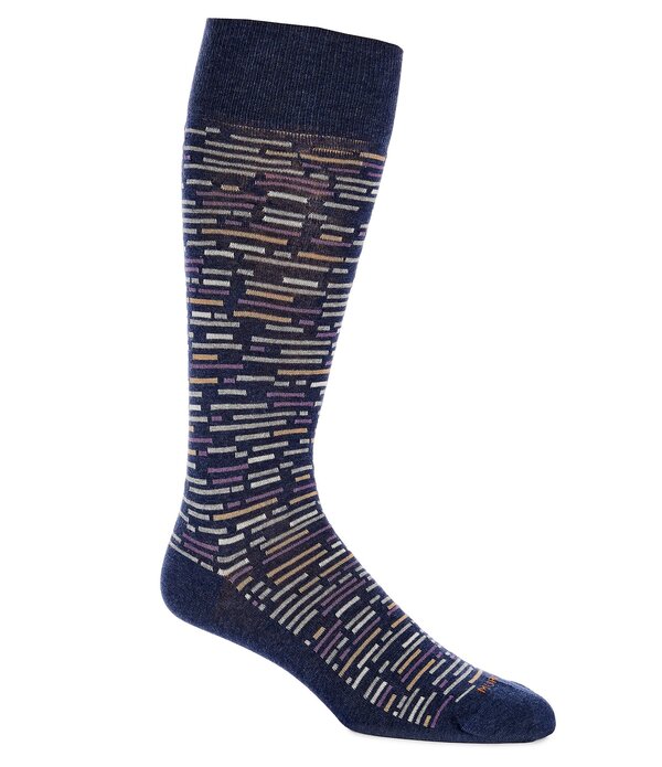 ムラノ メンズ アンダーウェア 靴下 Murano Broken Stripe Crew Dressocks Denim デニム