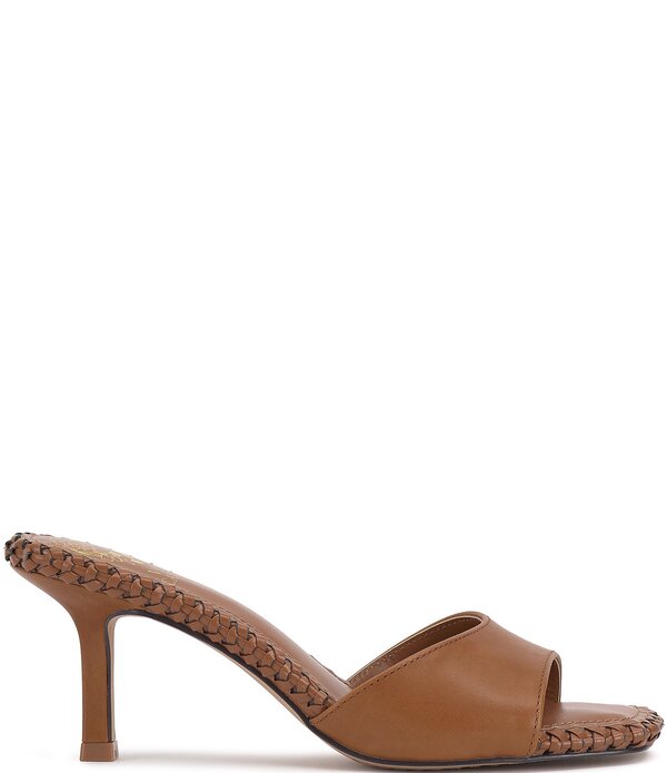 ヴィンスカムート レディース シューズ サンダル レザー Vince Camuto Emmla Leather Stitched Banded Slide Sandals Caramello