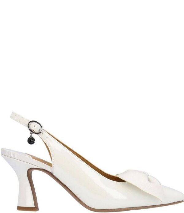ジェイレニー レディース シューズ 踵 J. Renee Harlan Patent Grosgrain Bow Slingback Pumps White 白いこと
