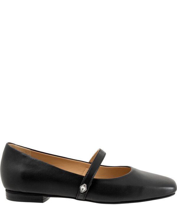 トロッターズ レディース シューズ パンプス レザー Trotters Hazeleather Square Toe Mary Jane Flats Black ブラック｜ReVida 店