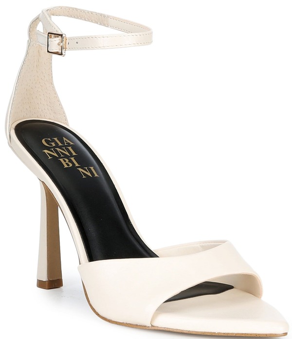 ジャンビニ レディース シューズ 踵 サンダル なめし革 Gianni Bini Grady Leather Pointed Toe Stiletto Dressandalsweet Cream 皮膚軟化剤