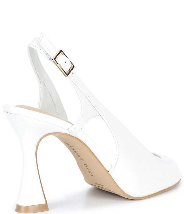 ジャンビニ レディース シューズ 踵 サンダル なめし革 Gianni Bini Hines Leather Slingback Dressandals White 白いこと