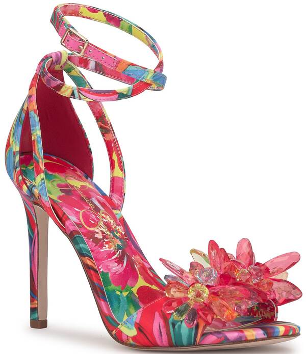 ジェシカシンプソン レディース シューズ サンダル フラワー柄 サテン フラワー Jessica Simpson Janivah Satin Floral Ornamentedressandals Multi マルチカラー｜ReVida 店