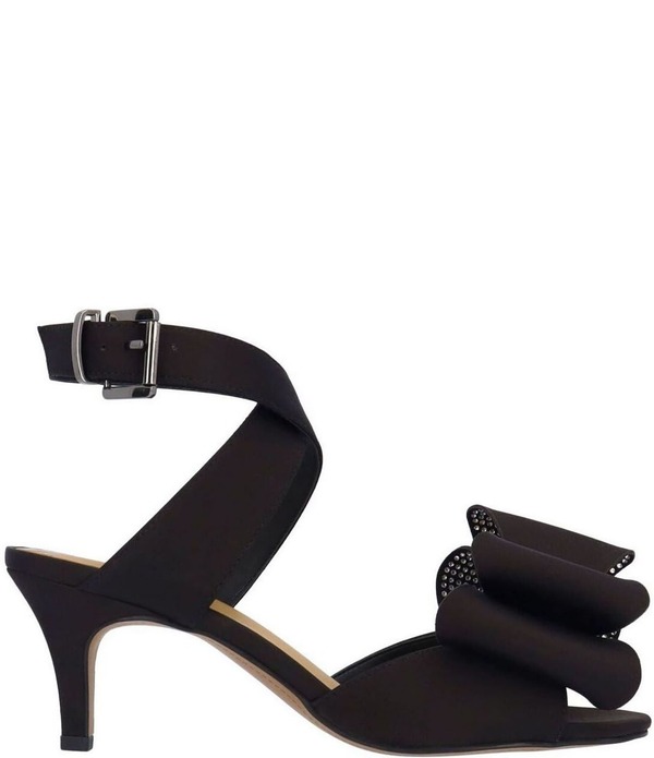 ジェイレニー レディース シューズ サンダル サテン アンクル J. Renee Nerelle Satin Ankle Wrap Embellished Bow Dressandals Black ブラック 27,820円