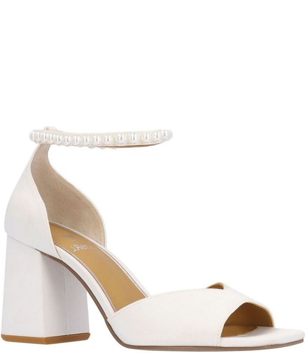 ジェイレニー レディース シューズ サンダル ラップワンピース サテン アンクル J. Renee Nerida Satin Pearl Ankle Wrap Dressandals White ホワイト
