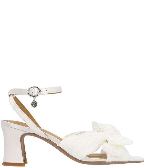 ジェイレニー レディース シューズ サンダル プリーツ サテン アンクル J. Renee Olwen Pleated Satin Bow Knot Ankle Strap Sandals White ホワイト