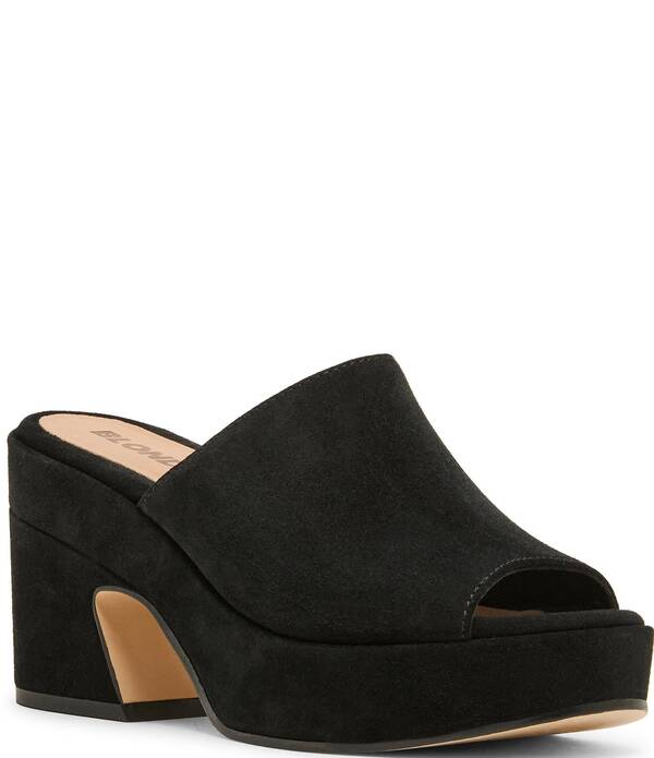 ブロンド レディース シューズ サンダル スエード Blondo Melinda Waterproof Suede Banded Slide Dressandals Black ブラック