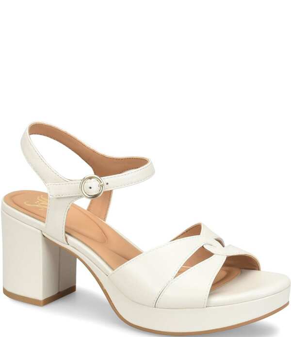ソフト レディース シューズ サンダル プラットフォーム アンクル レザー Sofft Lucilleather Ankle Wraplatform Sandals Off White オフホワイト｜ReVida 店