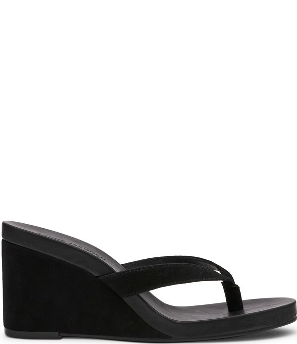 スティーブ マデン レディース シューズ サンダル スエード Steve Madden Playing Suede Wedge Thong Sandals Black ブラック