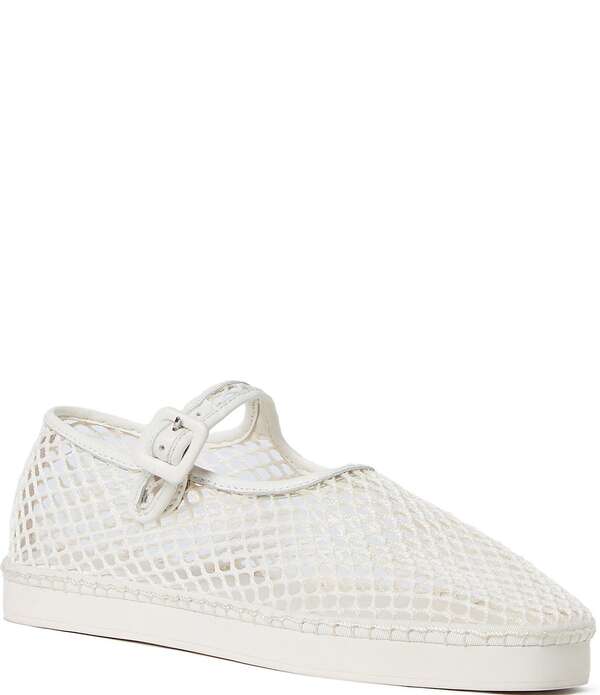 ロフラー 幽客ダル レディース シューズ パンプス メッシュ Loefflerandall Rita Netted Mesh Mary Jane Flats White 白いこと