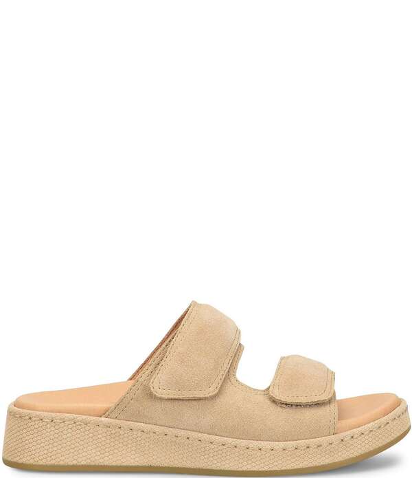 ボーン レディース シューズ パンプス サンダル スエード Born Vivian Suede Hook-and-Loop Double Banded Slide Sandals Taupe トープ