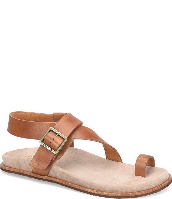コークイーズ レディース シューズ サンダル アンクル レザー Kork-Ease Anya Leather Toe Loop Ankle Wrap Footbed Sandals Dark Tan タン｜ReVida 店