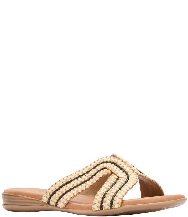 アンドレアース レディース シューズ パンプス サンダル Andre Assous Nade Woven Slide Sandals Natural/Black ブラック