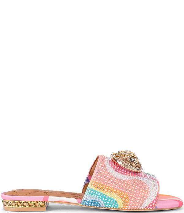 カートジェイガーロンドン レディース シューズ パンプス 刷り上げる サンダル チェルシー Kurt Geiger London Chelsea Rainbow Geometric Printed Crystal Embellished Ornament Flat Slide Sandals Multi マルチ色つや