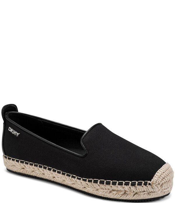 ダナキャラン レディース シューズ スリッポン・ローファー DKNY by Donna Karan Mallandra Canvas Espadrille Loafers Black 黒いこと ローファー-レディース靴-靴