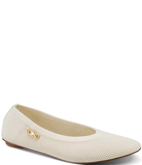 ダナキャラン レディース シューズ パンプス 編み物 Donna Karan Avery Knit Ballet Flats Ivory 象牙色
