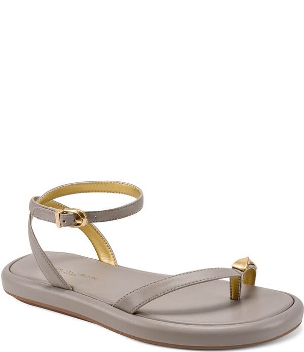 ダナキャラン レディース シューズ サンダル アンクル Donna Karan Tabithankle Wrap Toe Loop Hardware Detail Sandals Driftwood|ReVida 店