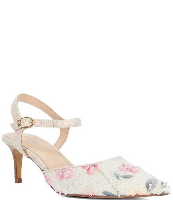 デューンロンドン レディース シューズ ヒール フラワー柄 フラワー Dune London Cultivated Floral Kitten Heel Pumps Naturalミュール