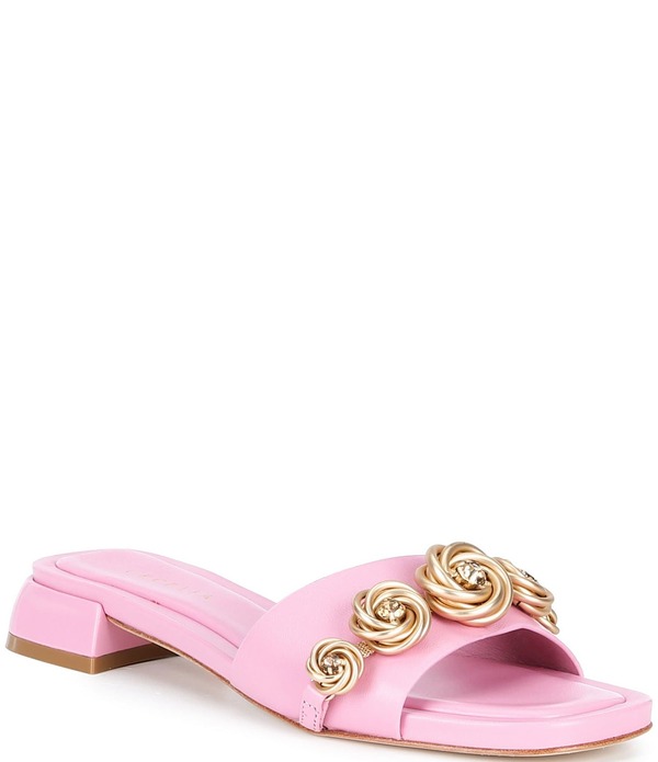 セシリアアラブ共和国 ニューヨーク州 レディース シューズ パンプス サンダル Cecelia New York Bonnie Gold Embellished Rosette Slide Sandals Pink Fondant サクラ色