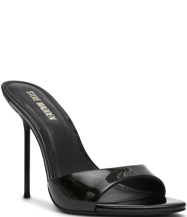 スティーブ マデン レディース シューズ サンダル Steve Madden Davina Patent Stiletto Dresslide Sandals Black ブラック