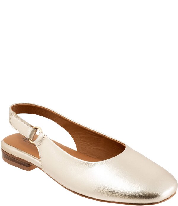 ソフトウォーク レディース シューズ パンプス レザー SoftWalkaty Leather Slingback Flats Champagne シャンパン