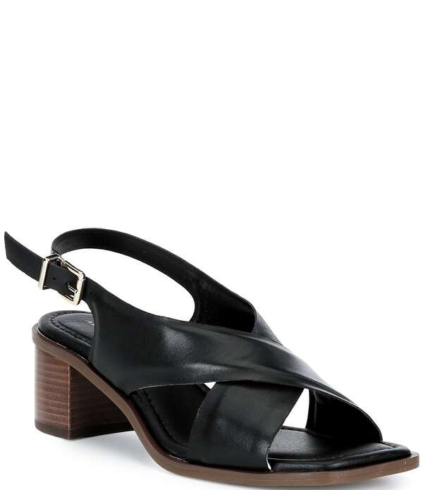 アレックスマリー レディース シューズ ヒール サンダル レザー Alex Marie Ryanne Leather Sling Back Stack Heel Sandals Black ブラック|ReVida 店