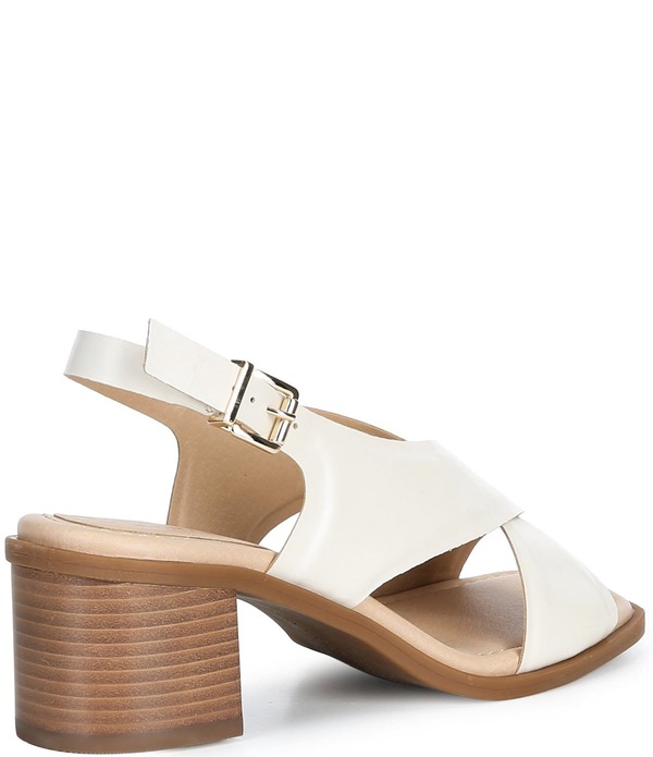 アレックスマリー レディース シューズ ヒール サンダル レザー Alex Marie Ryanne Leather Sling Back Stack Heel Sandals Cloud White ホワイト｜ReVida 店