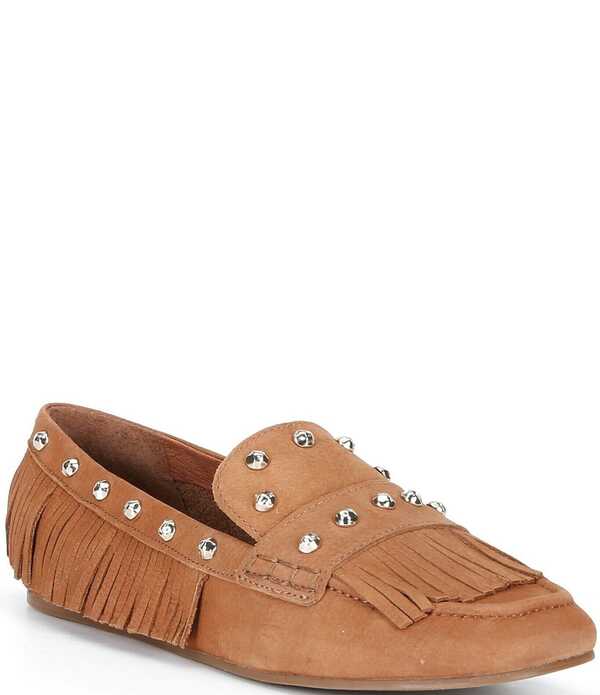 アントニオ メラーニ レディース シューズ スリッポン・ローファー なめし革 フリンジ Antonio Melani Sylvan Leather Studded Fringe Moccasin Flats Ibiza Nude ローファー-レディース靴