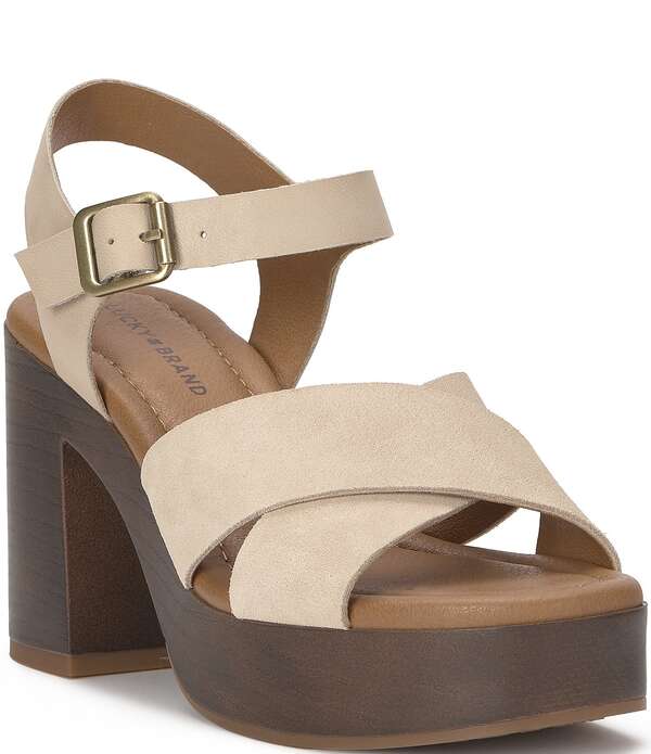 ラッキーブランド レディース シューズ サンダル プラットフォーム Lucky Brand Carsen Crosstraplatform Sandals Cannellini