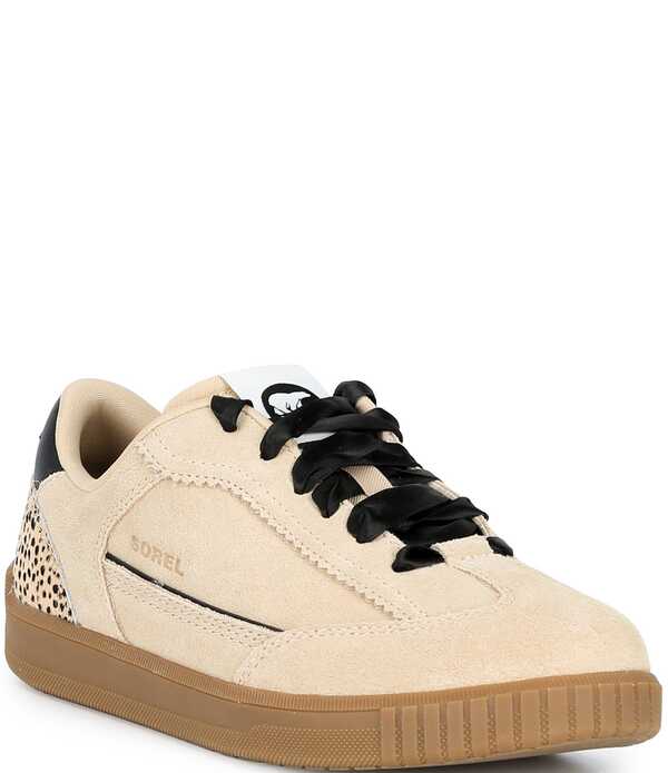 ソレル レディース シューズ スニーカー 毛の荒物柄 刷り上げる スエードクロス Sorel Women\u0027s ONA Drift LX Suede Animal Print Accent Low Profile Sneakers Ceramic/Black 黒いこと