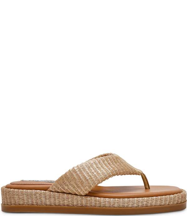 スティーブ マデン レディース シューズ サンダル プラットフォーム Steve Madden Bella Raffia Platform Flip Flops Gold ゴールド