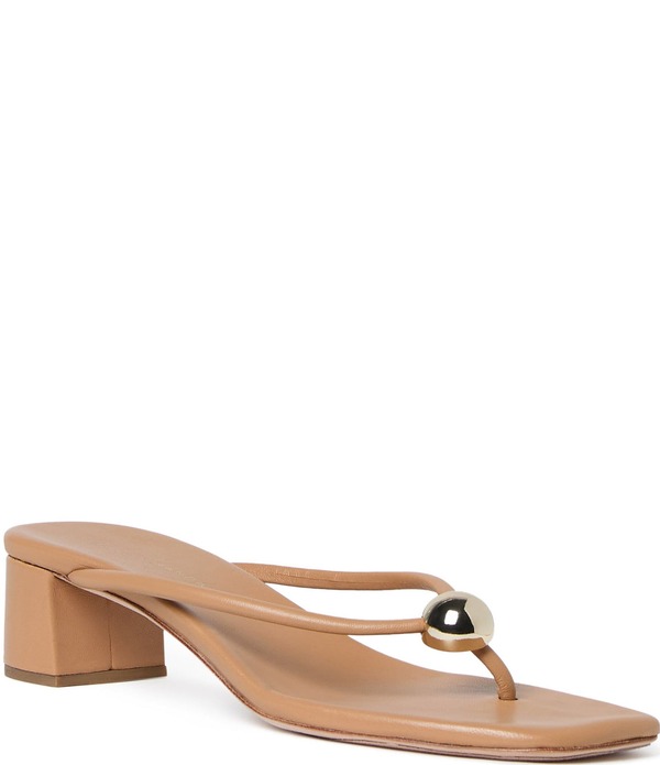 ロフラー 幽客ダル レディース シューズ 踵 サンダル なめし革 Loefflerandall Odessa Leather Hardware Thong Block Heel Sandals Dune