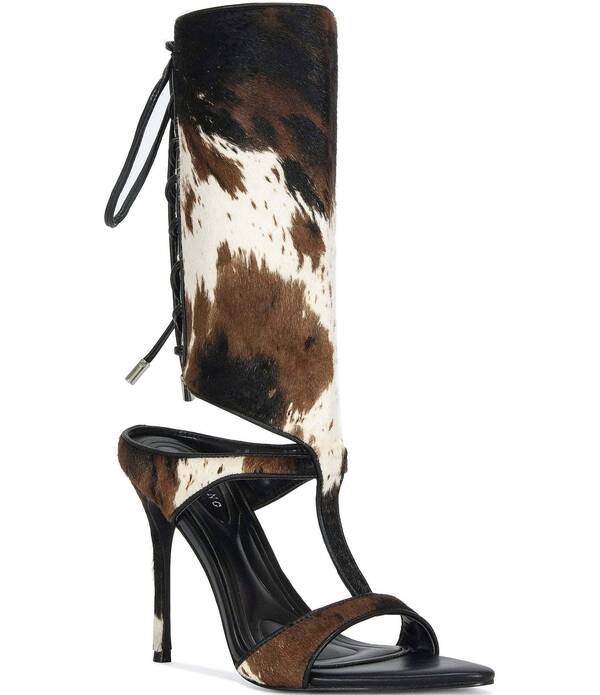 アザレア ワン レディース シューズ サンダル プリント レース Azalea Wang Boudier Cow Print Laced Shaft Dressandals Cow 27,216円