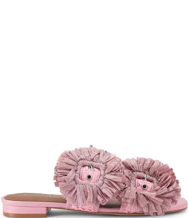 カートジェイガーロンドン レディース シューズ パンプス サンダル Kurt Geiger London Raffia Buckle Ornament Flat Slide Sandals Pink ピンク