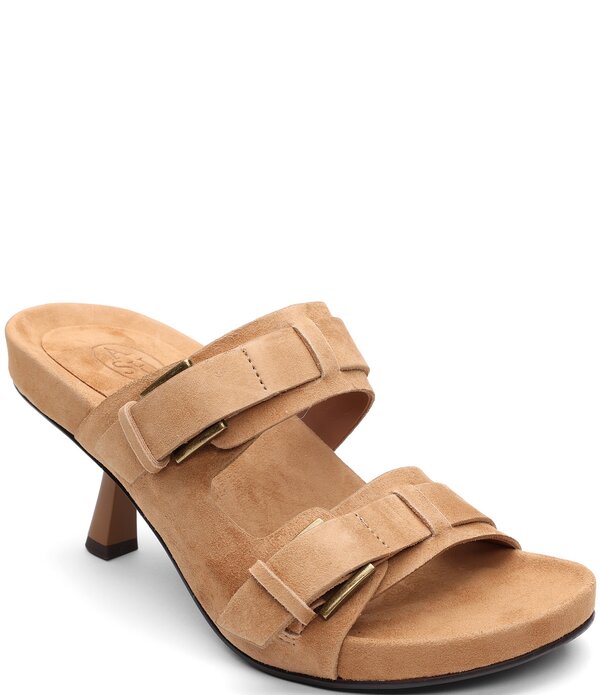 アッシュ レディース シューズ サンダル スエード ヒール ASH Jakarta Suede Buckle Sculptural Heel Slide Sandals Moka Mou