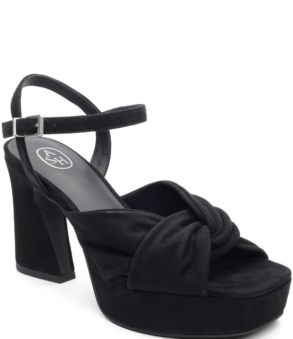アッシュ レディース シューズ サンダル プラットフォーム スエード アンクル ヒール ASH Opusuede Ankle Strap Higheel Dress Platform Sandals Black ブラック