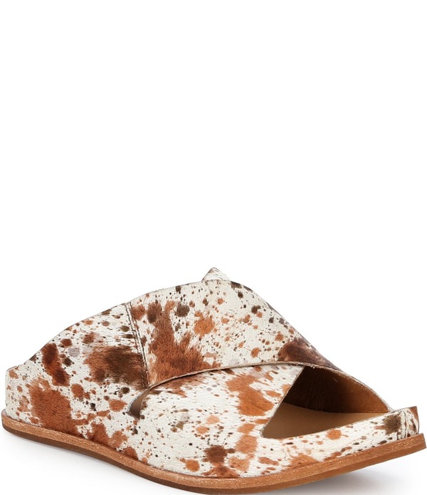 コークイーズ レディース シューズ パンプス 刷り上げる サンダル Kork-Ease Tutsi Cow Print Calf Hair Cross Band Slide Sandals Multi マルチ色つや
