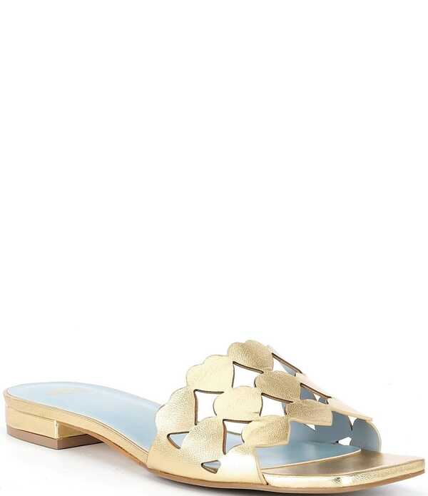 フランセスバレンタイン レディース シューズ パンプス サンダル レザー FRANCES VALENTINE Leather Heart Banded Flat Slide Sandals Platino｜ReVida 店 42,770円