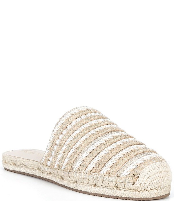 長い巻き毛 ラガーフェルド レディース シューズ スリッポン・ローファー KARLAGERFELD PARIS Malaysia Woven Espadrille Mules Natural