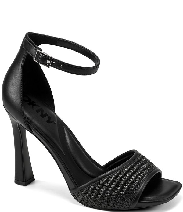 ダナキャラン レディース シューズ 踵 一回り衣装 サンダル アンクル DKNY by Donna Karan Cirelle Raffiankle Wrap Dressandals Black 黒いこと
