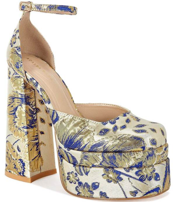 アザレア ワン レディース シューズ ヒール プラットフォーム アンクル Azalea Wang Zipphora Platform Block Heel Ankle Strapumps Gold ゴールド 23,980円