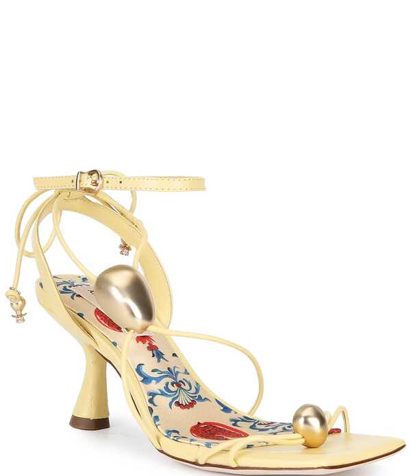 アントニオ メラーニ レディース シューズ 踵 サンダル なめし革 Antonio Melani Oriana Leather Ornamented Strappy Dressandals Buttercup