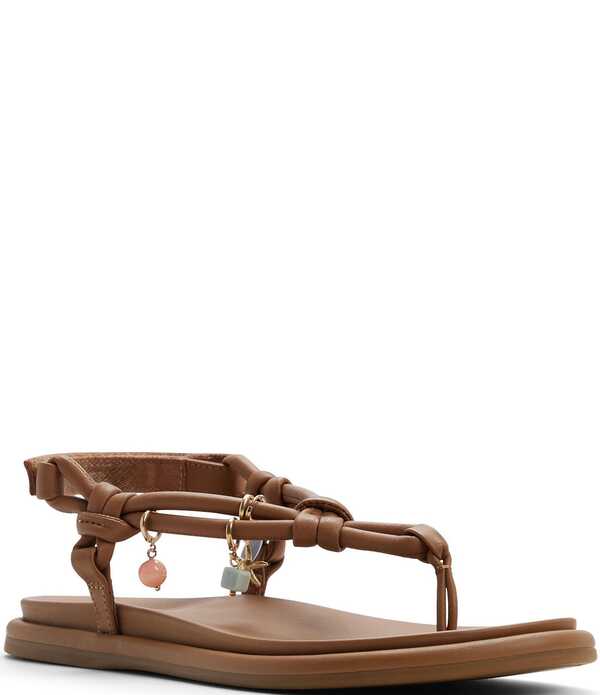 スペリー レディース シューズ パンプス サンダル レザー Sperry Women's Isla Leather Charm Ornamented T-Bar Flat Sandals Tan タン
